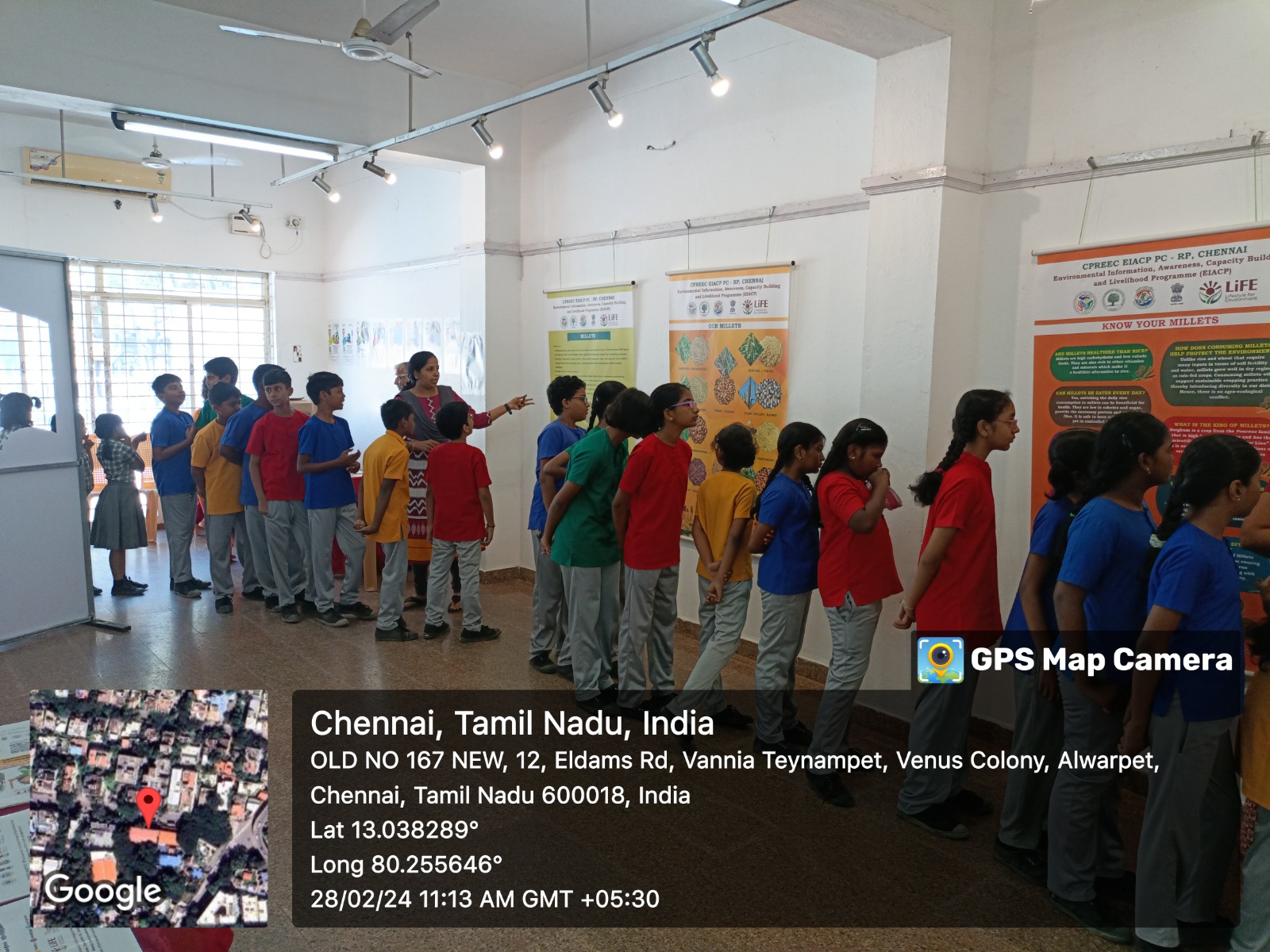 CPREEC EIACP PC RP-Chennai, Millet Exhibition, Day 1. Students visiting exhibition